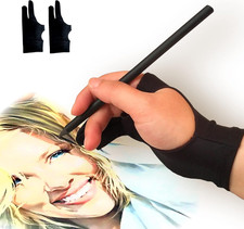 Drawing Glove, 3-Layer Palm Rejection Digital Art Glove for Graphic Tablet, Arti