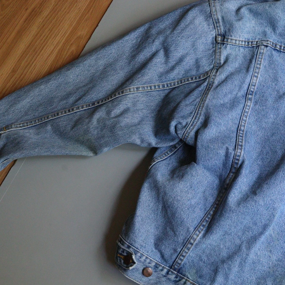 Vintage Structure Denim Jean Jacket Mens XL Jean Jacket Loose Oversized 1990s - Image 4 of 4