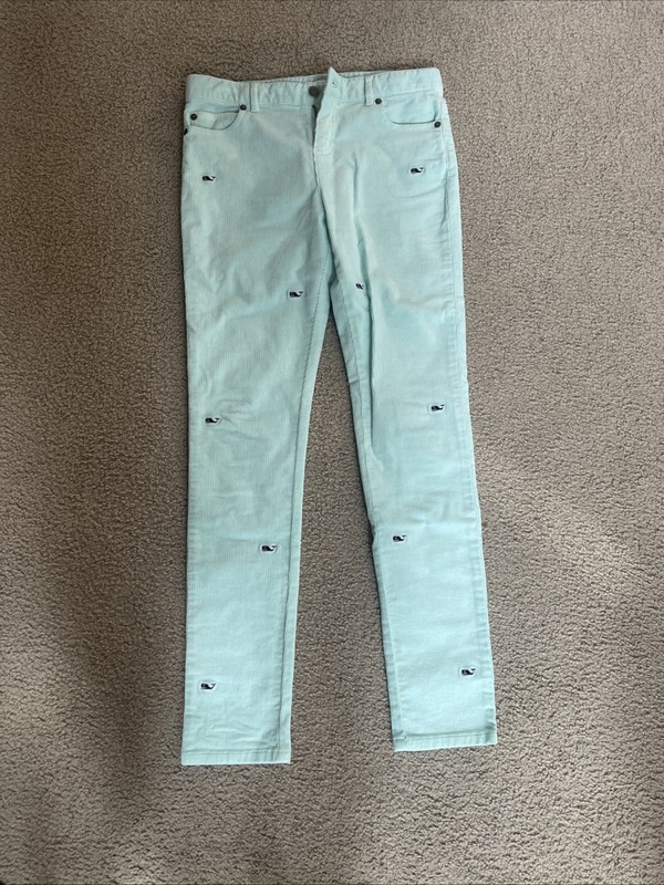 Vineyard vines teal corduroy with whales pants youth size 14