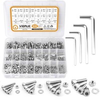 520PCS M3 M4 M5 M6 Edelstahl Sechskopf Knopf Schrauben Schrauben Muttern Und