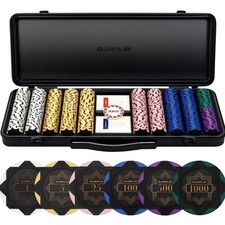 Pokerchips-Set 14g, Black Gold, 500 Teile, Fu...