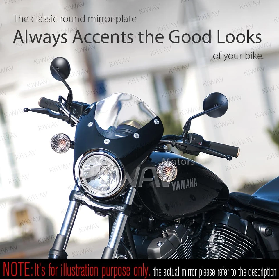 Mirrors ECLIPSE round short arm black M10 standard & reverse fits Yamaha  ε - Image 3 of 4