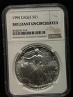 NGC Brilliant Uncirculated 1994 American Silver Eagle One Dollar S$1 Coin - 014