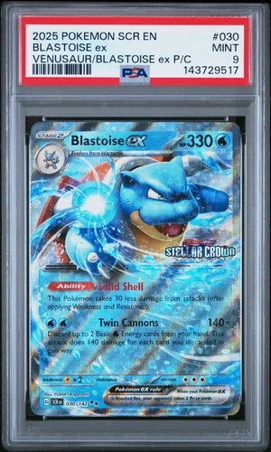 2025 POKEMON SCR EN-STELLAR CROWN #030 BLASTOISE EX PSA 9