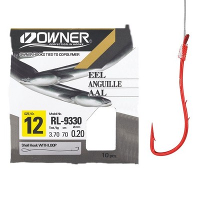 Owner Aal rot RL-9330 | 70cm | gebundene Vorfach Zielfisch scharfer Haken Wurm 