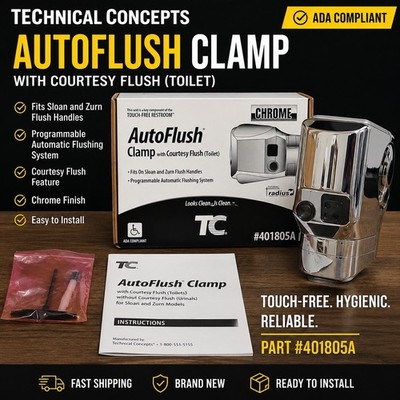 Technical Concepts #401805A CHROME Auto Flush Clamp-On Toilet Flushing System