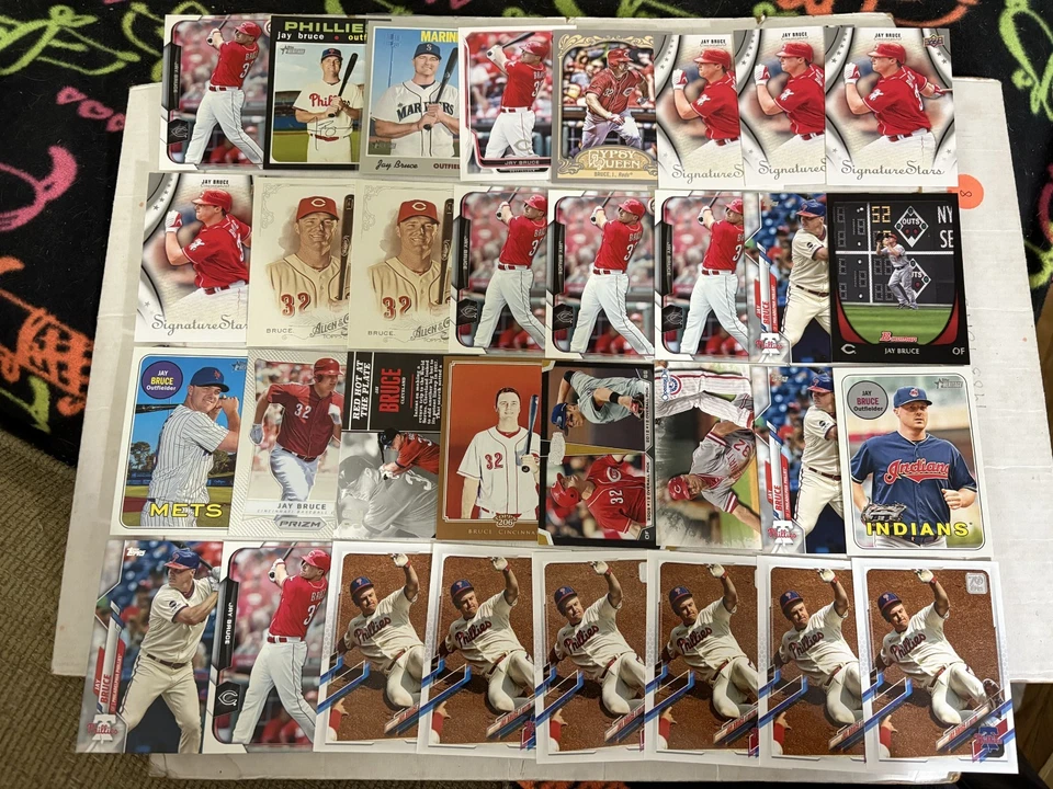 (105) Lote de tarjetas de béisbol Jay Bruce MLB colección base Cincinnati Reds Foto 3 de 4