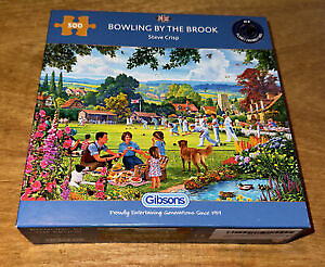 Gibsons Games 500 Piece Jigsaw Puzzle: 'Bowling By The Brook' - Village Scene, Eco-Friendly, Art By Steve Crisp - View #8