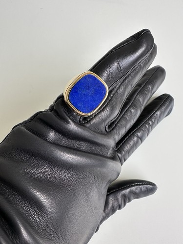Celine Signet Ring 52 Yves Klein Blue Stone Golden Brass Phoebe Philo Fall 2018 - Picture 12 of 24