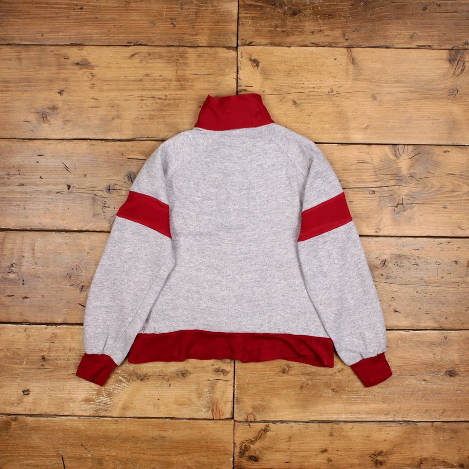 Sudadera Vintage Hang Ten S Años 90 Jersey Pullover 1/4 Cremallera Track Top Gris Surf Foto 2 de 4