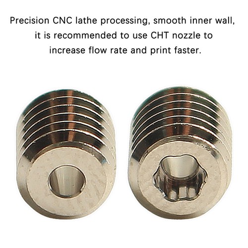 High Flow CHTNozzle Copper Volcano Adapters For QIDI X-Max 3 Block To V6 Nozzle - Afbeelding 7 van 10