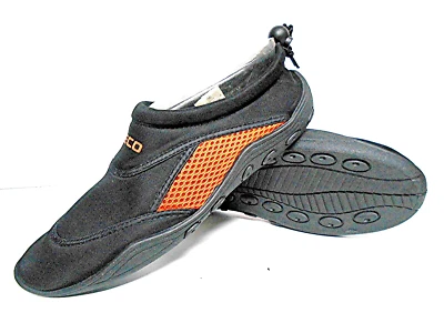 X Urlaub 2026 Beco, Badeschuhe, schwarz-orange,39, Neoprenschuhe, Strandschuhe,