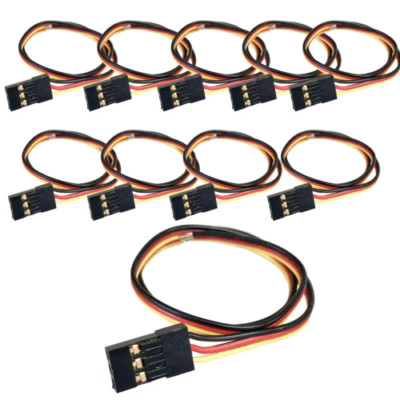 Servo connection cable Graupner JR Uni 0.08 flat PVC 300 mm set of 10 partCore