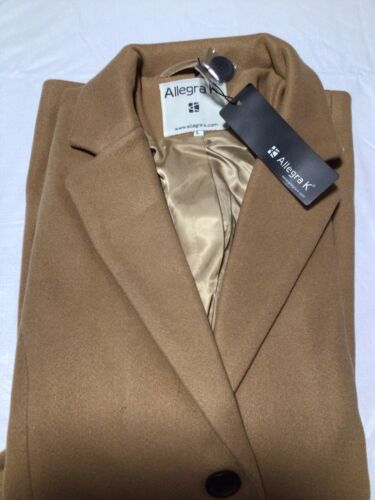 Allegra K Women's Gold Notched Lapel Single Breasted Blazer Coat Size L - Picture 1 of 3