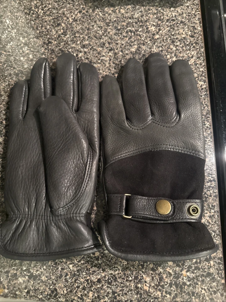 Guantes de conducción Majestic de cuero de ciervo negro para hombre GRANDES NUEVOS talla 10 Foto 2 de 2