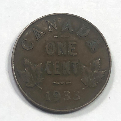 1933 Canada One Cent Foreign Coin #1602