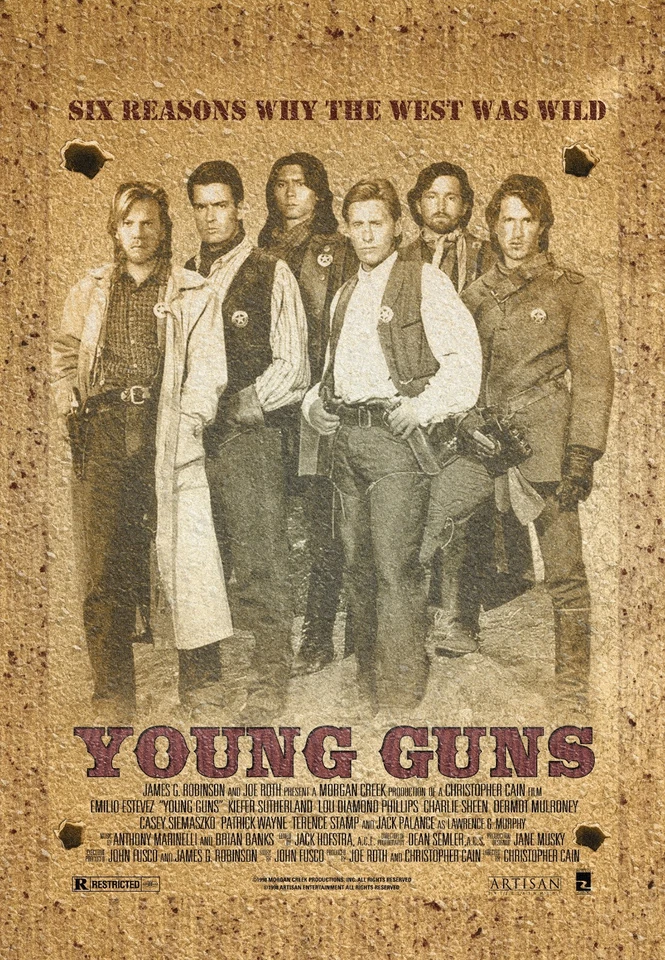 Young Guns movie poster (a) - 11" x 17" - Kiefer Sutherland, Charlie Sheen