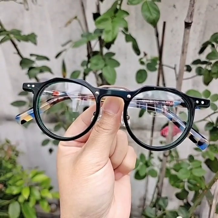 Japanese Retro Acetate Eyeglass frames Clear lens 46 21-146mm