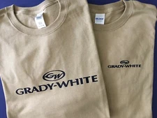 Two Grady White Boat Screen Printed Heavy 6oz.100% pre-shrunk T-Shirts Boat  