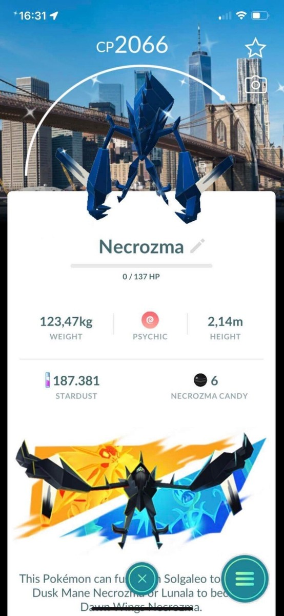 Pokemon Shiny Xerneas XL New York Background Trade Registered or