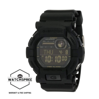 Casio G-Shock Vibration Alert Black Resin Band Watch GD-350-1B