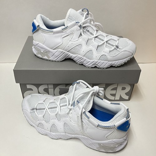 ASICS Tiger Gel-Mai Mens Shoes H813N White Sz 7.5 Comfort Sneakers Blue Accents - Bild 1 von 20