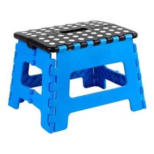 Tabouret Pliant Bleu Antidérapant Et Léger Avec Poignée Maison Jardin 120Kg