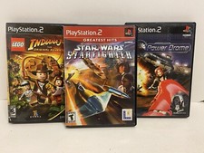 Lot Of 3 CIB PS2 Games (Star Wars Starfighter, Power Drome, Lego Indiana Jones)