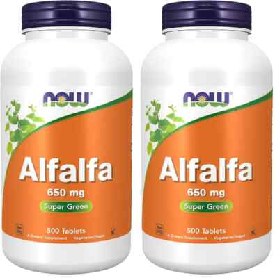NOW Foods Alfalfa (2 PACKS), 650 mg, 500 Tablets