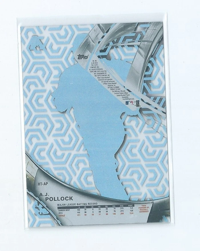 A.J. Pollock Pattern 4A Arrow 2016 Topps High Tek Baseball MLB Card HT-AP - Image 3 of 3