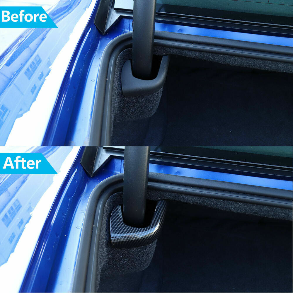 Carbon Fiber Rear Tailgate Lift Cover Trim Decor Bezels for Dodge Charger 2011+