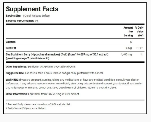 Sanddornöl 4400mg 2X90 Softgels | gentechnikfrei, glutenfrei - Bild 2 von 2