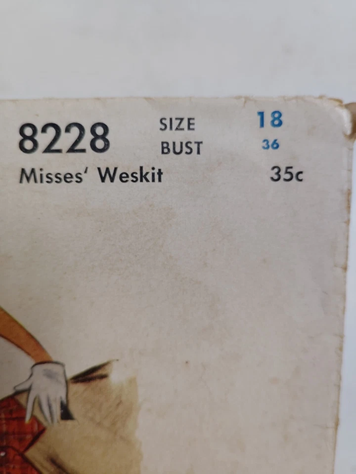 Weskit Vest 18 McCalls 8228 Sewing Pattern VTG CUT McCall's 1950's Fitted Top - Image 4 of 4