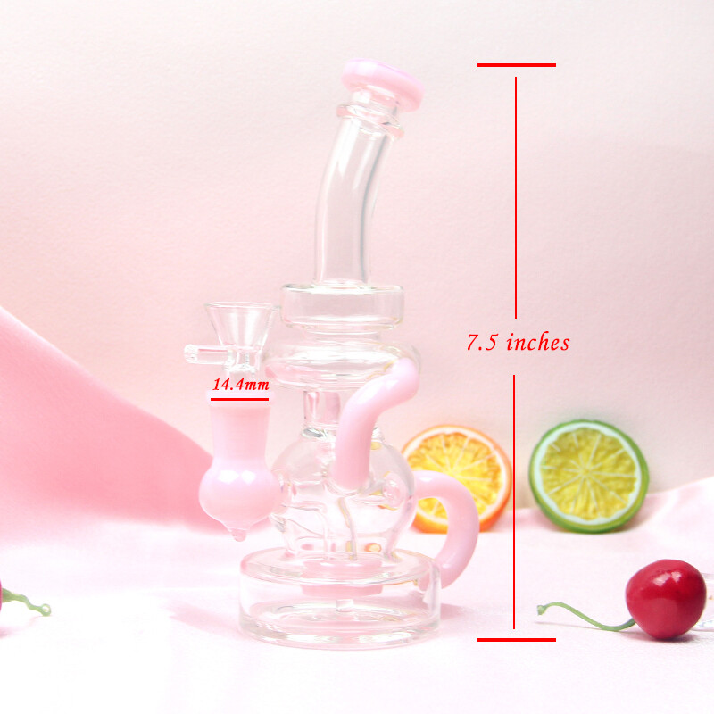 その他 Pink gold glass pipe Pink Smoking Pipe Klein Vortex Water Bong Hello Girl