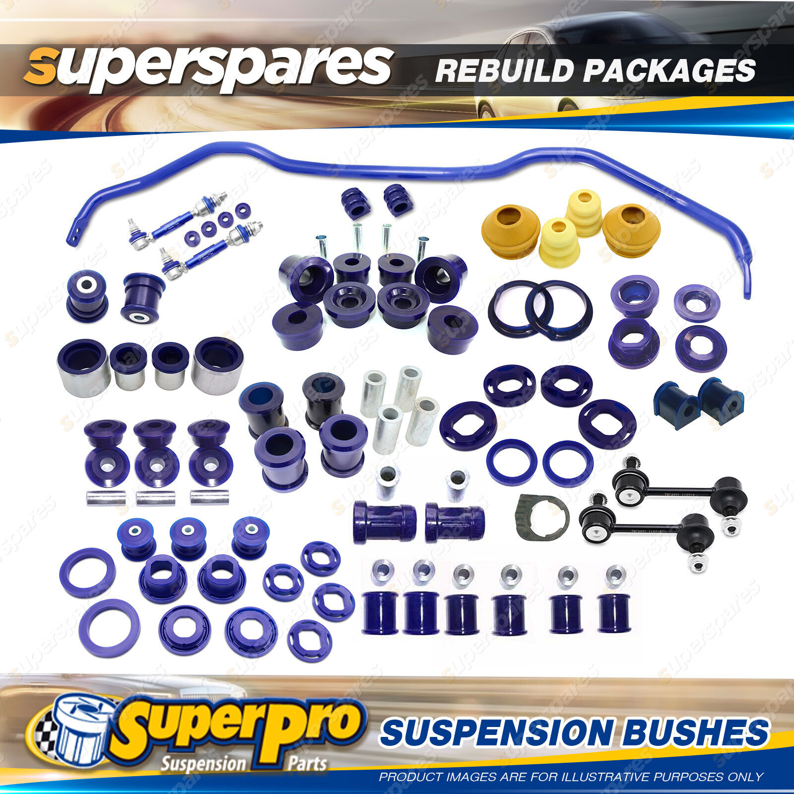 Rear SuperPro Suspenison Bush Kit for Holden Commodore VF Sedan Wagon ...