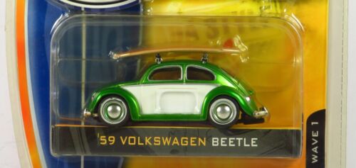 Jada V Dubs Wave 1 1959 Volkswagen 59 Beetle VW Bug Green & White w/ Surfboard Y - Picture 1 of 6