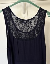 Gap Women's Large Navy Blue Maxi Dress with Lace Top and 57" Long