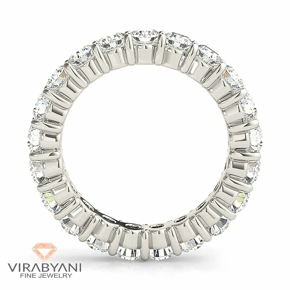 3.20 ct G-VS1 Diamond Eternity Band Shared Prong Eternity Ring in Platinum - Image 2 of 4