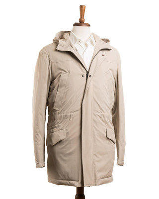 Kired by Kiton $2,995 Beige Tiko 2 Primaloft Parka Hooded Coat (56 IT) 2XL 46 US