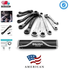 10-Piece Reversible Ratcheting Wrench Set, Offset Double Box End Wrench Set, ...