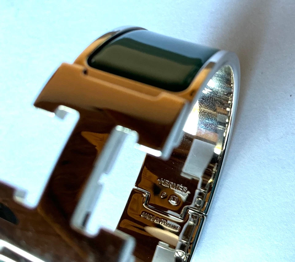 Brazalete Brazalete HERMES PM Talla Verde Esmalte Paladio Clic Clac H Foto 3 de 4