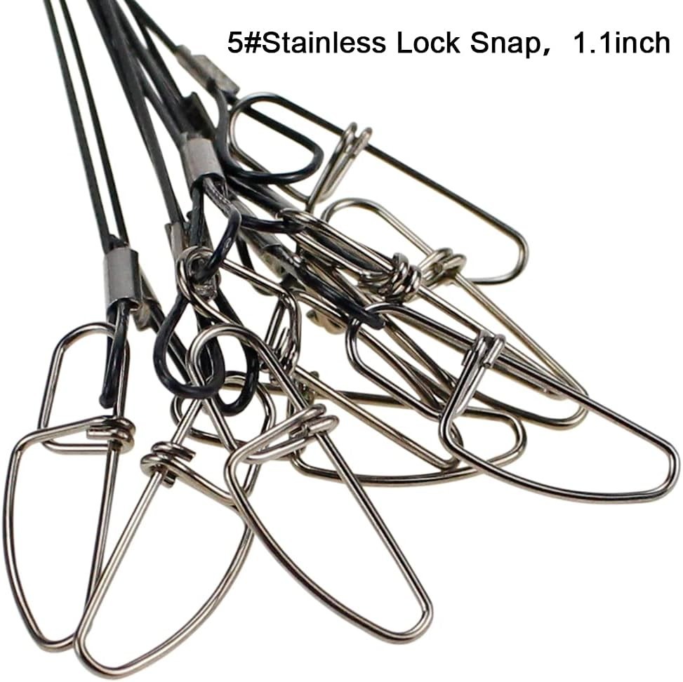 20Pcs 19Inch over 100Lb Fishing Wire Leaders Heavy Duty Fishing Stainless Steel