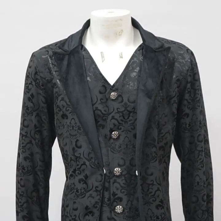 ALTRA Giacca uomo colore nero steampunk retrò frack gotico vittoriano cosplay