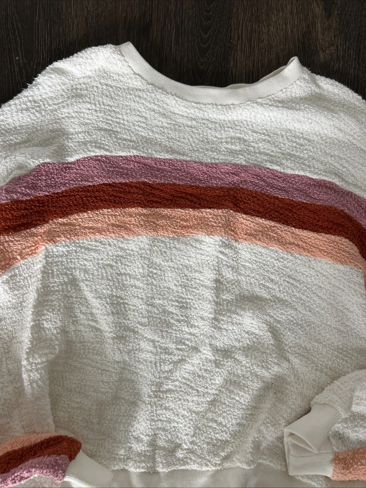 Faherty Vista 条纹套衫 卫衣 尺寸 XL 桃花蜜 完好 $158 — 第 4/4 张图片