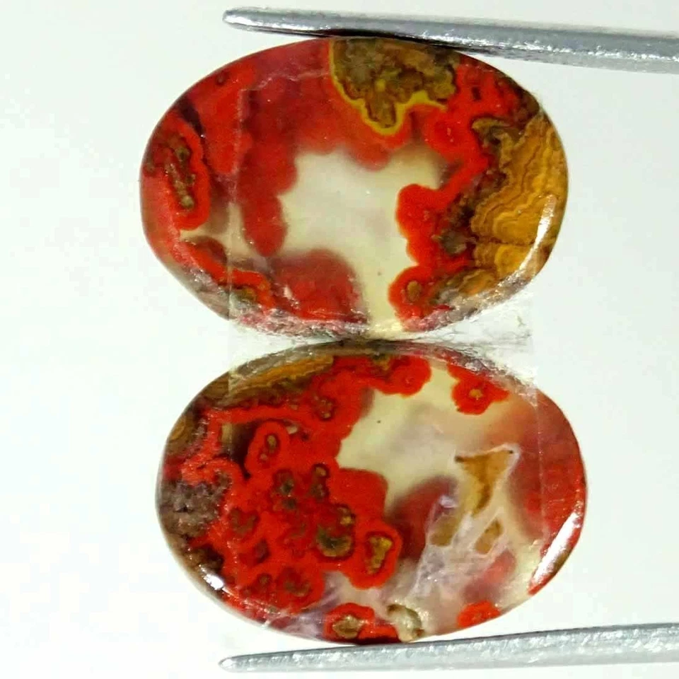 16.30Cts Natural Morocco Seam Agate Oval Pair Cabochon Loose Gemstone - Image 2 of 4