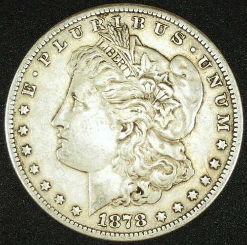 1878-CC Morgan Silver One $1 Dollar - Carson City  - XF/AU NOT CLEANED