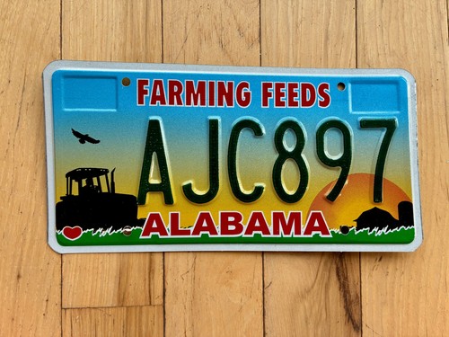 2008 Alabama Farming Feeds License Plate