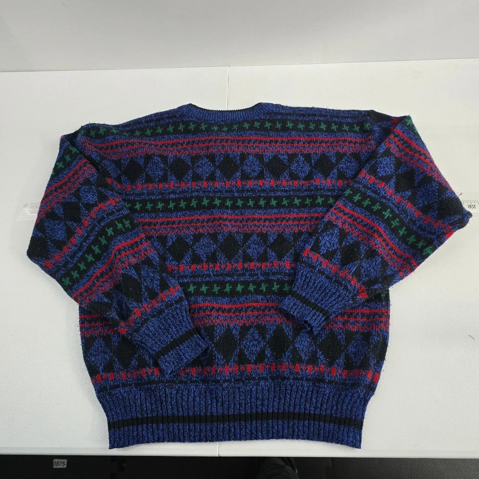 VTG Editions by Van Heusen Vintage Sweater Mens Medium Geometric Knitwear - Image 2 of 4