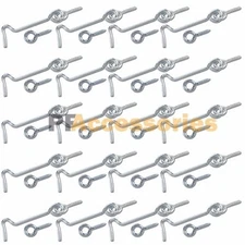 20 Sets Zinc Plated Steel Hook & Eye Door Cabin Latch Farm Barn Hook and Eye