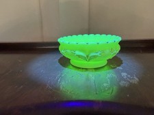 Heisey Uranium Glass Winged Scroll Bowl